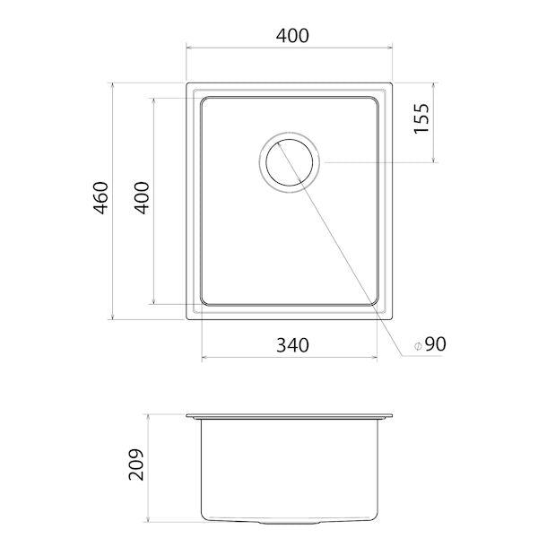 Caroma Urbane® II Single Bowl Sink