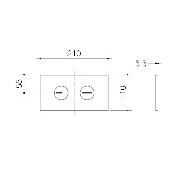 Caroma Invisi Series II® Round Dual Flush Plate & Buttons (Plastic)