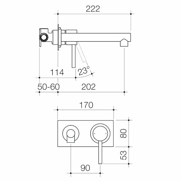 Caroma Titan Wall Basin Mixer - Lead Free