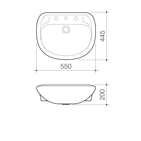 Caroma Caravelle 550 Semi Recessed Basin - 1TH