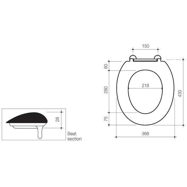 Caroma Single Flap Toilet Seat with GermGard®