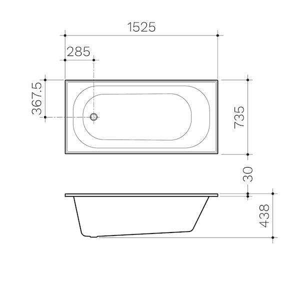 Clark Round Bath 1525mm (with Overflow)