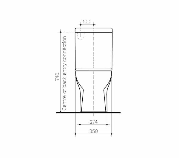 Clark Round Back To Wall Toilet Suite - Bottom Inlet (Slimline Seat)