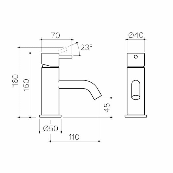 Clark Round Pin Basin Mixer - Lead Free