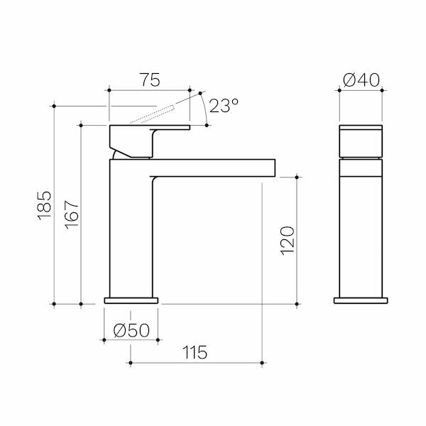 Clark Round Square Basin Mixer - Lead Free
