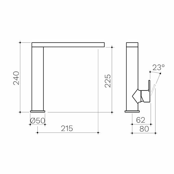Clark Round Square Sink Mixer - Lead Free