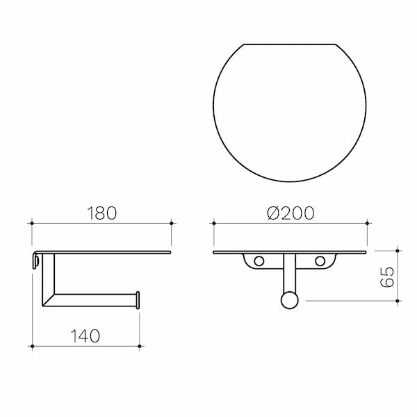 Clark Round Toilet Roll Holder with Shelf