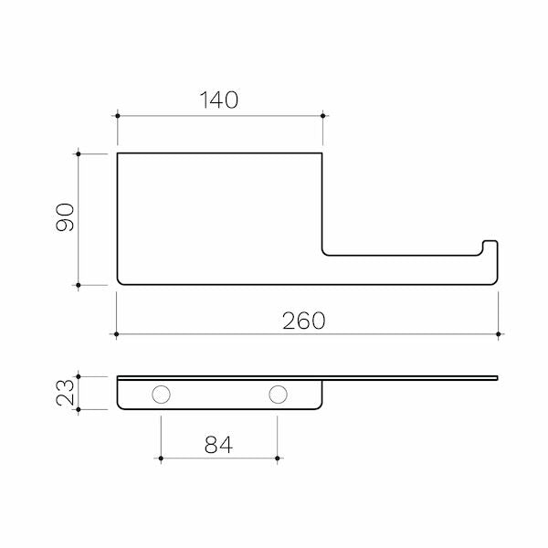 Clark Square Toilet Roll Holder with Shelf