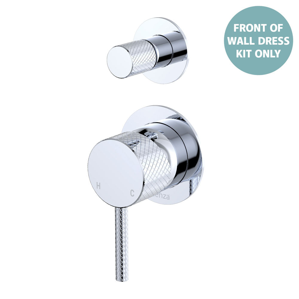 Axle Wall Diverter Mixer Dress Kit, Small Round Plates - Chrome