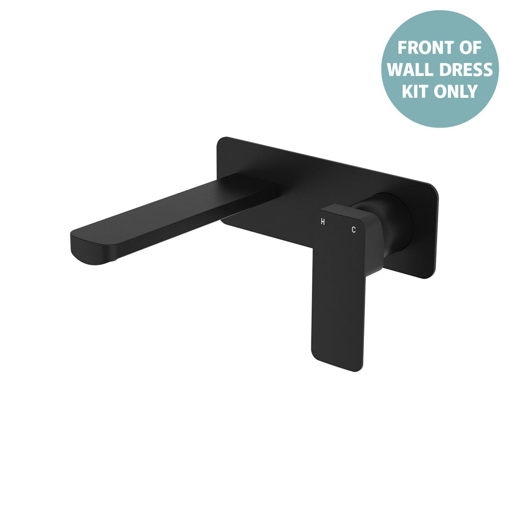 Fienza Tono Wall Basin/Bath Mixer Set Dress Kit, Rectangular Plate, 160mm Outlet