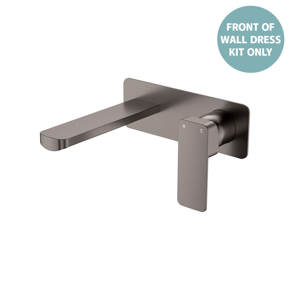 Fienza Tono Wall Basin/Bath Mixer Set Dress Kit, Rectangular Plate, 160mm Outlet