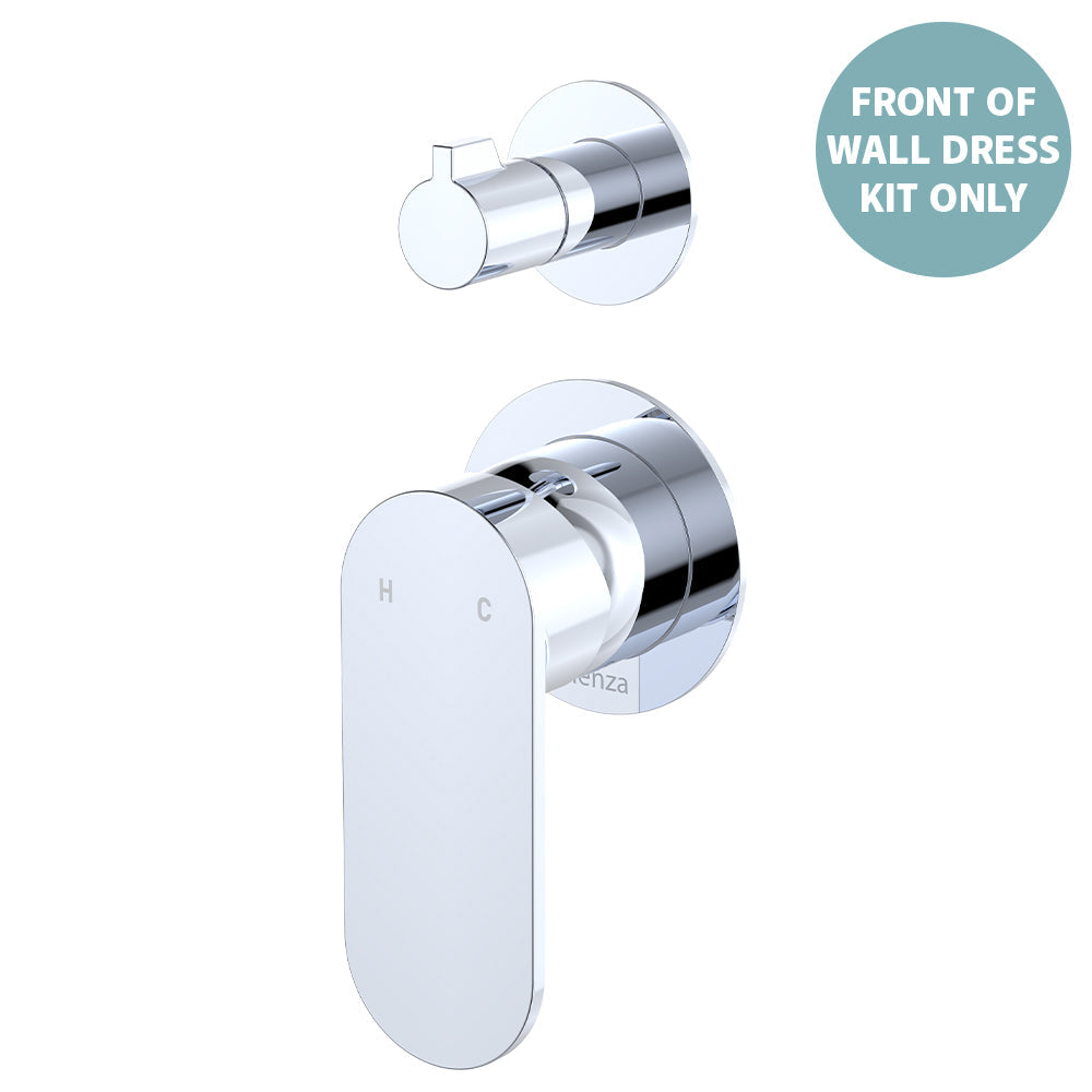 Empire Slim Wall Diverter Mixer Dress Kit, Small Round Plates, Vertical - Chrome