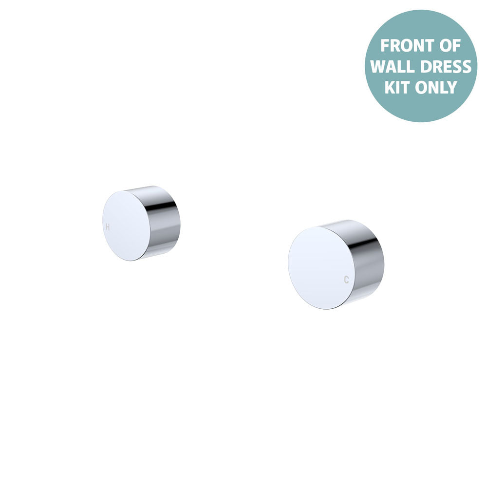 Fienza Kaya Round Wall Taps, Dress Kit - Chrome