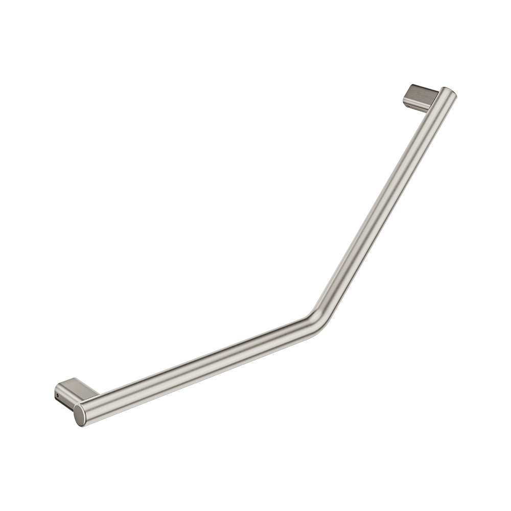 Fienza 135° Care Slimline Ambulant Care Reversible Left/Right Hand Grab Rail - Brushed Nickel