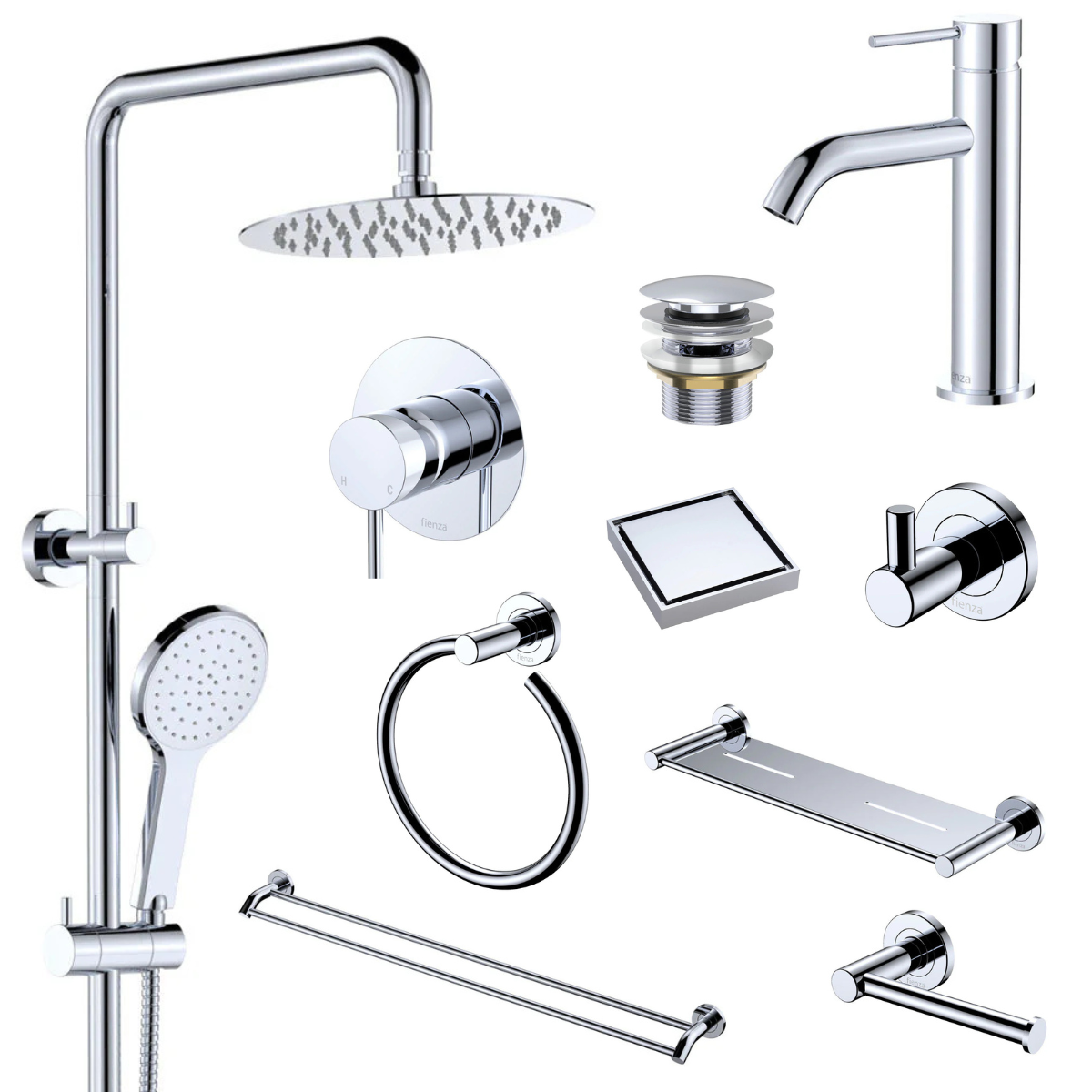 Fienza Kaya Bathroom 10 Piece Package – Chrome