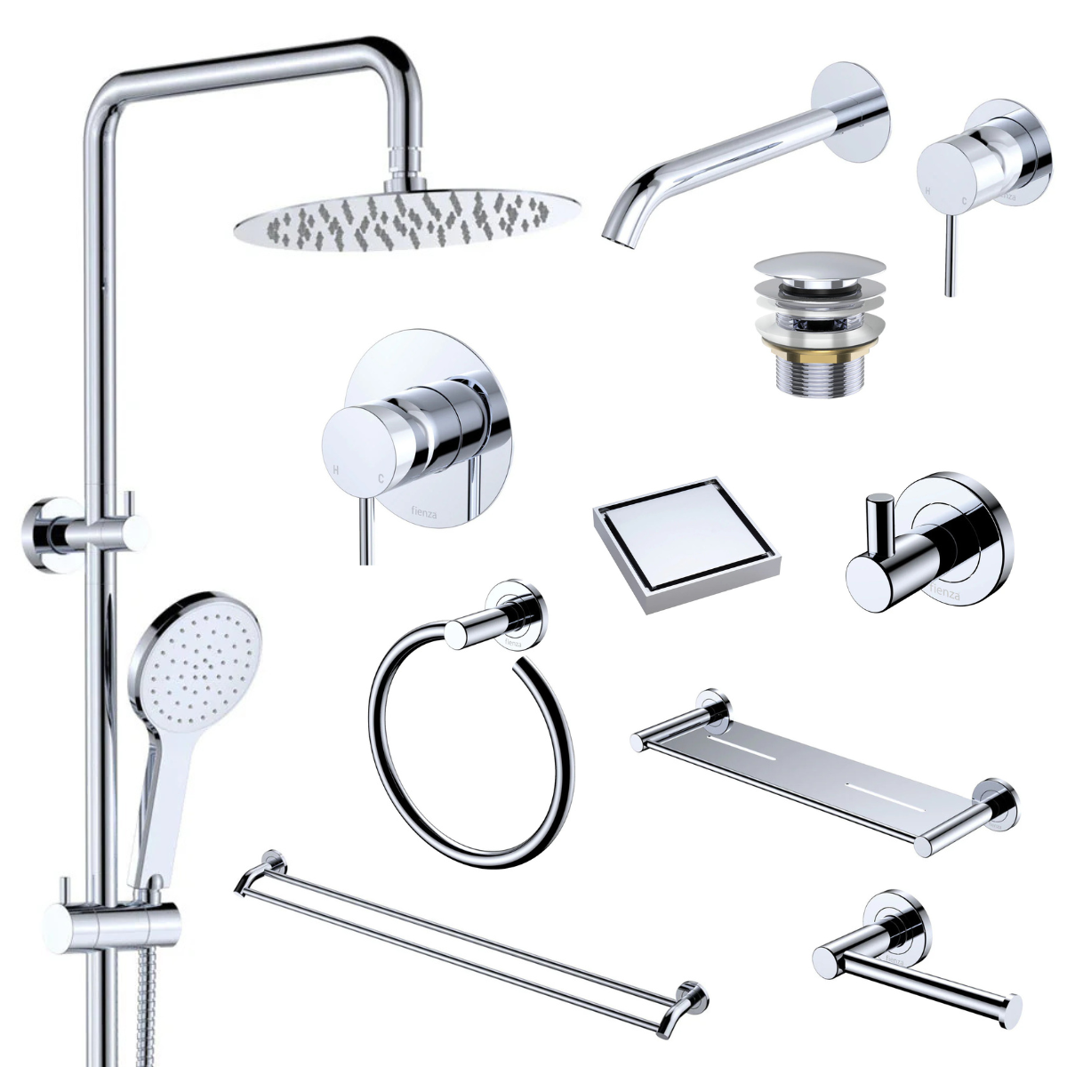 Fienza Kaya Bathroom 10 Piece Package – Chrome