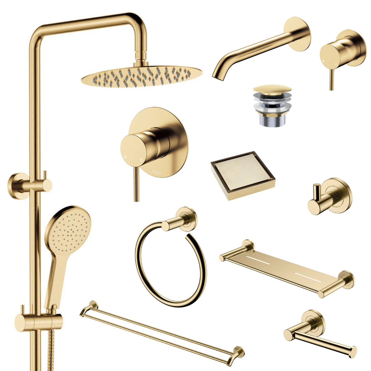 Fienza Kaya Bathroom 10 Piece Package – Urban Brass