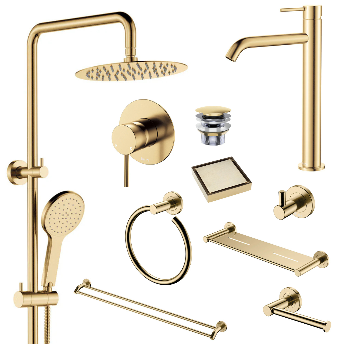 Fienza Kaya Bathroom 10 Piece Package – Urban Brass
