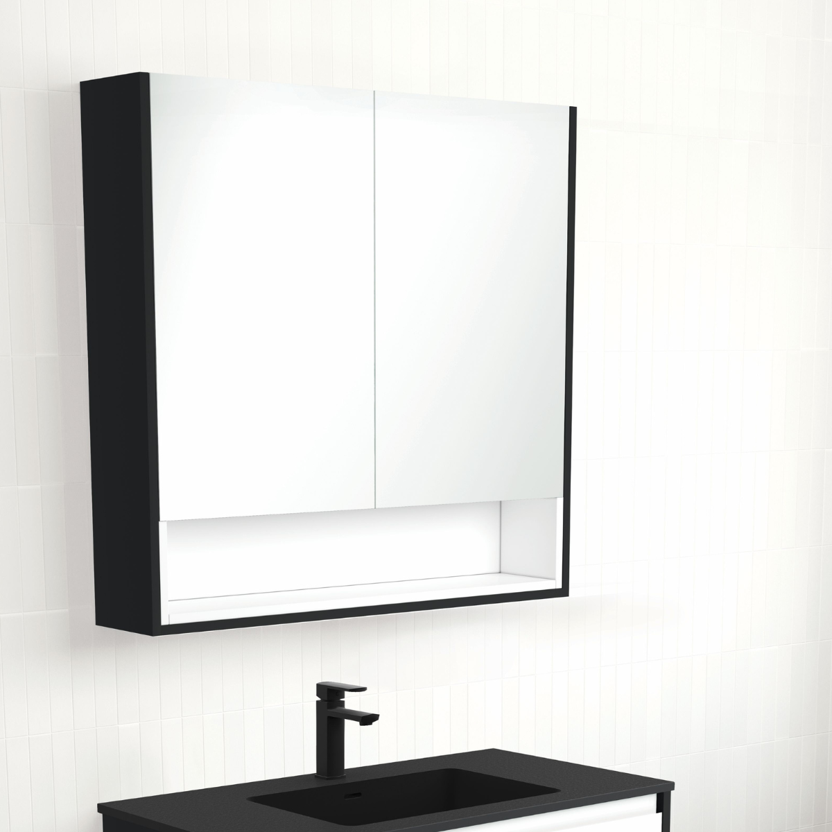 Fienza LED Mirror Cabinet with Display Shelf