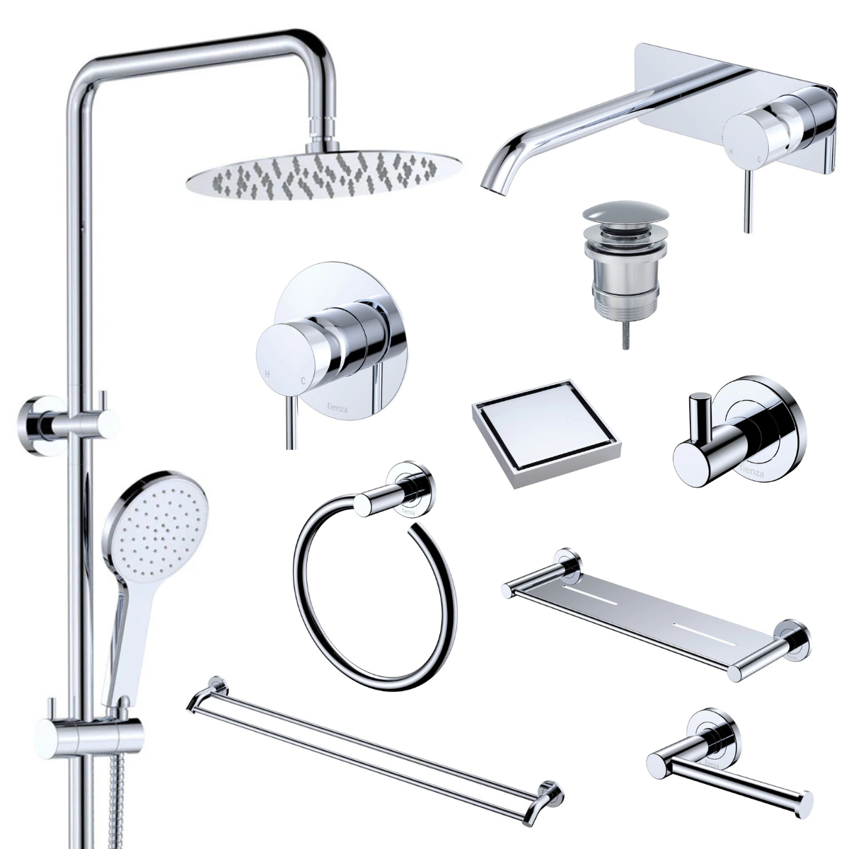 Fienza Kaya Bathroom 10 Piece Package – Chrome