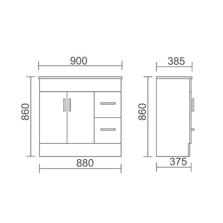 FINO Vanity - Blue Bathware