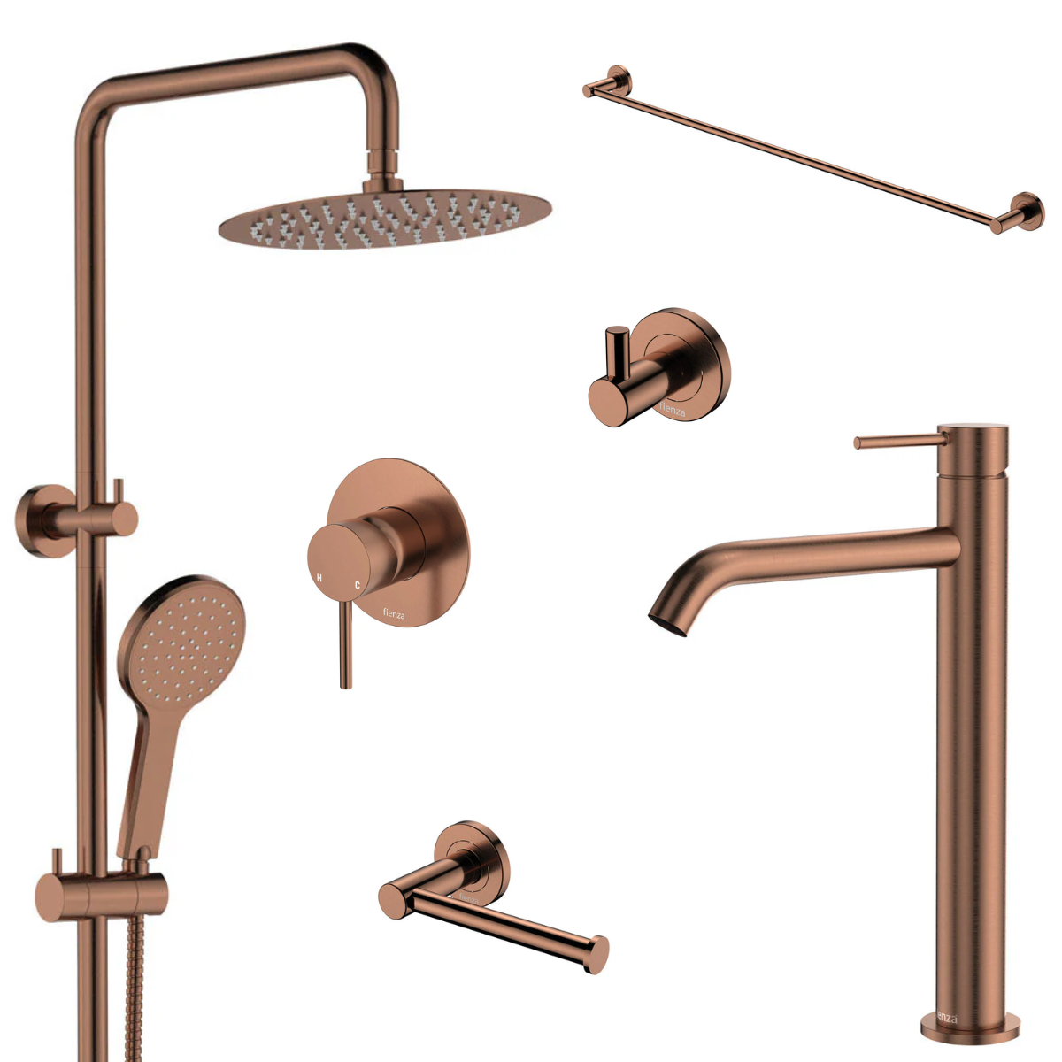 Fienza Kaya 6-Piece Bathroom Package - Brushed Copper