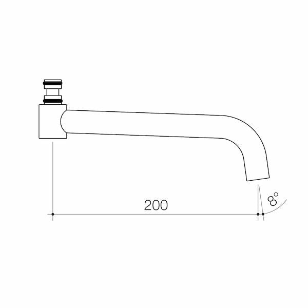 Caroma G Series+ Underslung Wall Sink Outlet - 200mm (Lead Free)