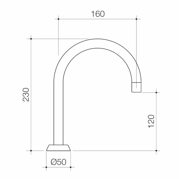 Caroma G Series+ Hob Sink Outlet - 160mm (Lead Free)