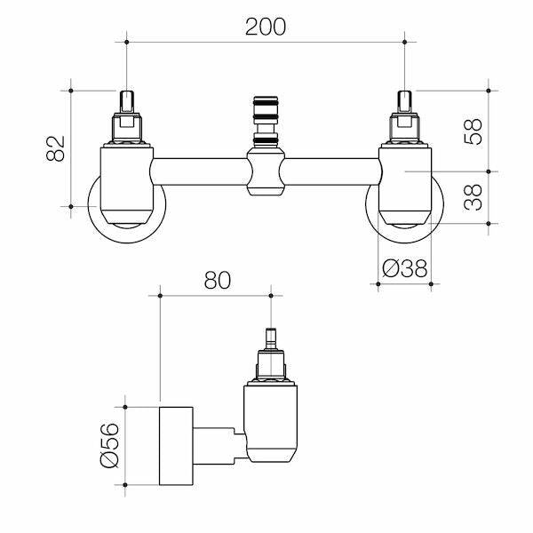 Caroma G Series+ Exposed Wall Sink Base Assembly (Lead Free)