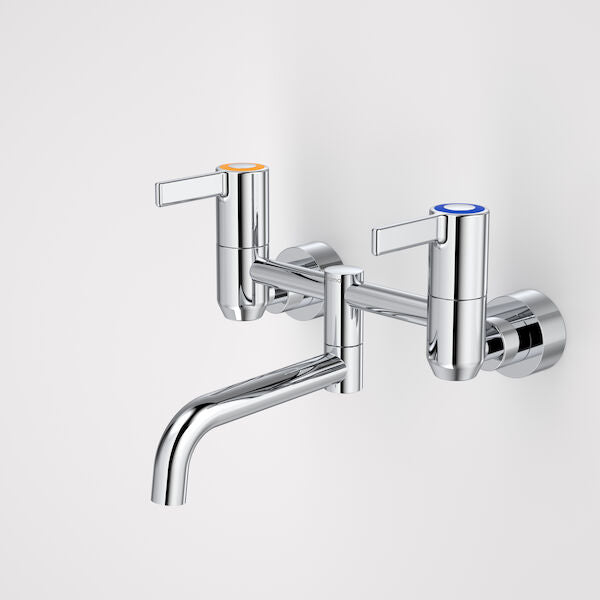 Caroma G Series+ Underslung Exposed Wall Sink Set (200mm outlet + 150mm handles) - Lead Free