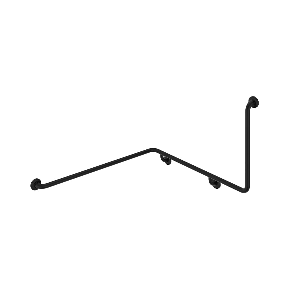 Fienza 90° Accessible Left-Hand Wrap Around Grab Rail - Matte Black