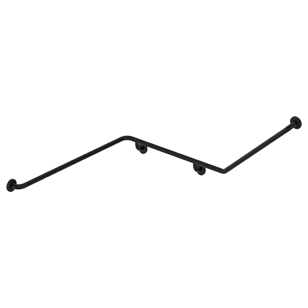 Fienza 140° Accessible Left-Hand Grab Rail - Matte Black