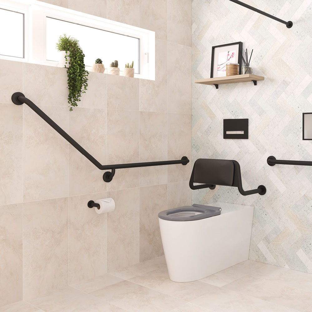 40° Accessible Care Right-Hand Grab Rail, Matte Black