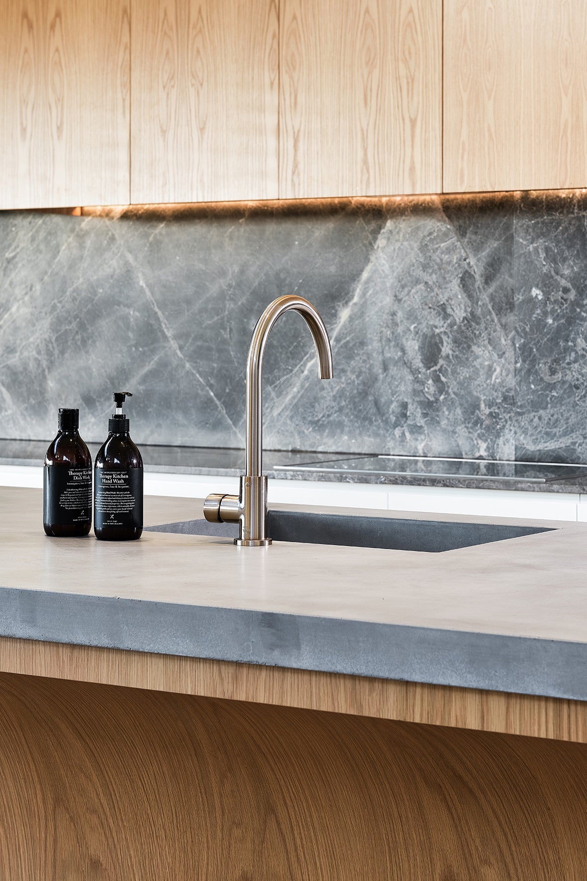 Meir Round Pinless Gooseneck Kitchen Mixer Tap