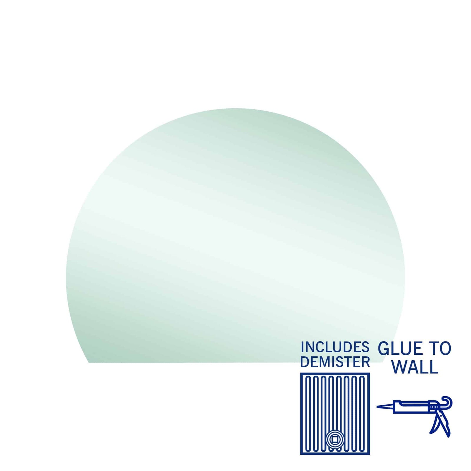 Hamilton D Shaped Polished Edge Mirror