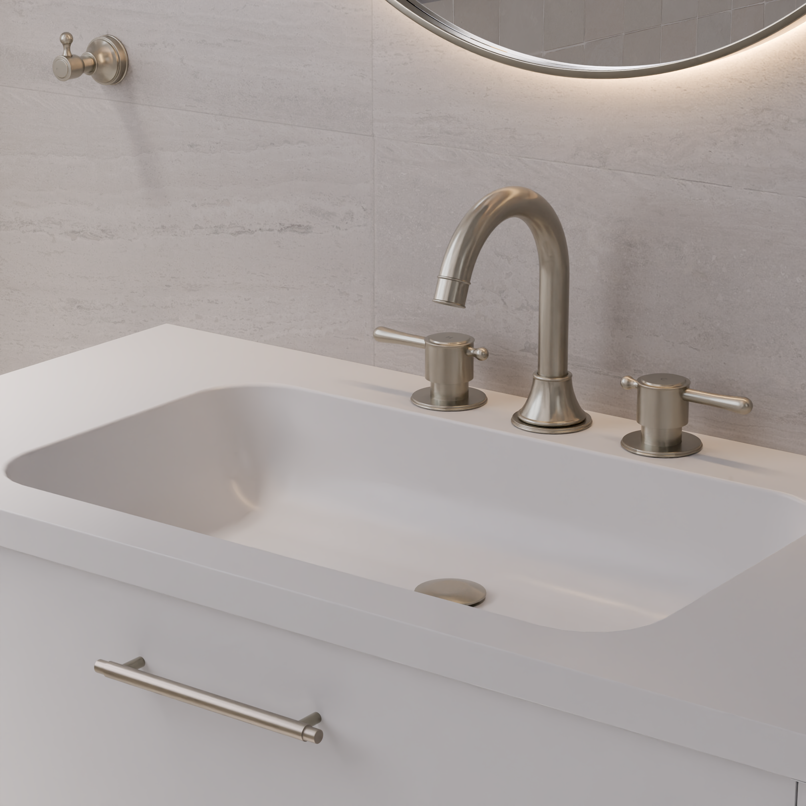 Meir Harrington Three Hole Basin Set with Lever Handle