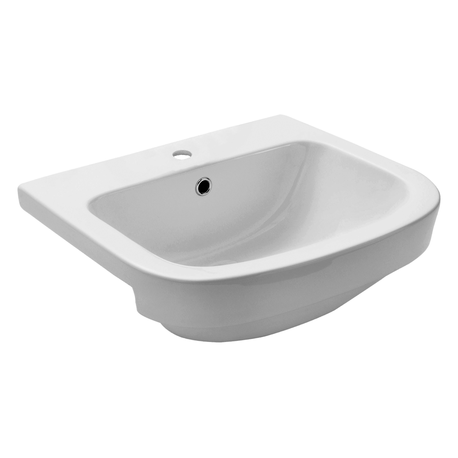 Johnson Suisse Life Semi Recessed Basin 525 x 455mm - Chrome Pop-Up Waste