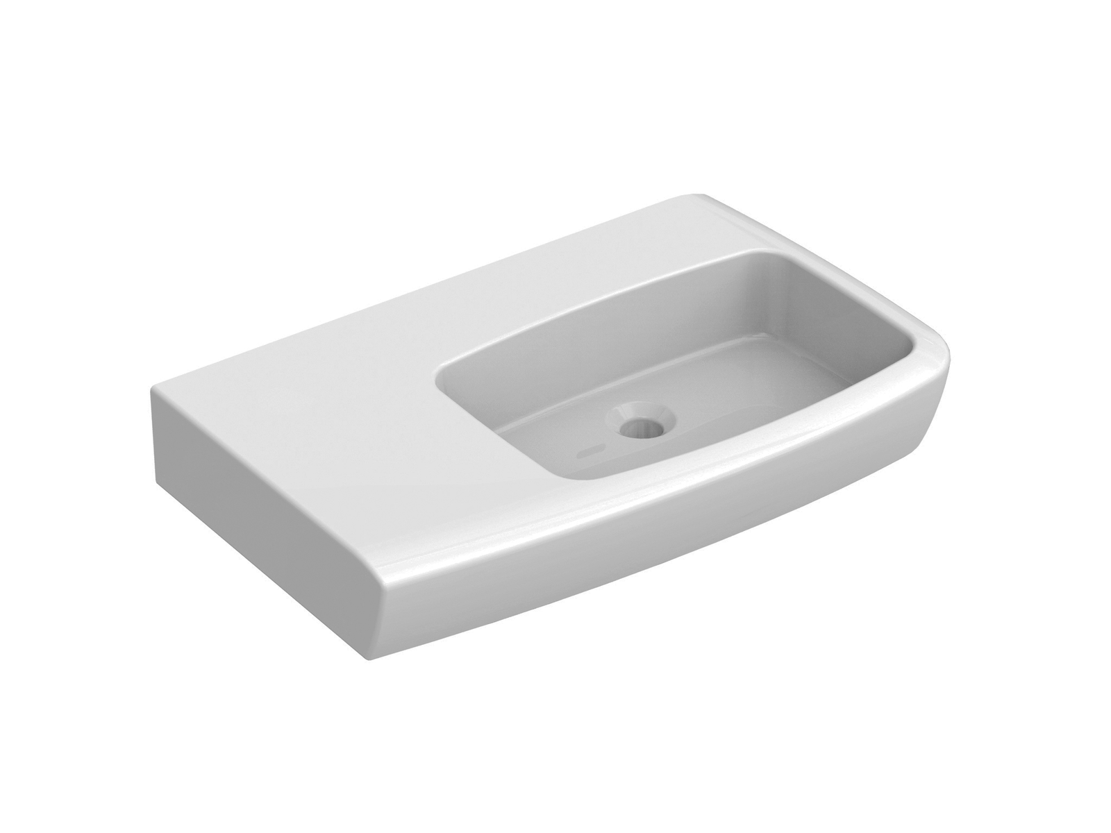 Johnson Suisse Lucca Shelf Basin 750 x 470mm - Left Hand Shelf / No Tap Hole / Bottle Trap & Chrome Plug & Waste
