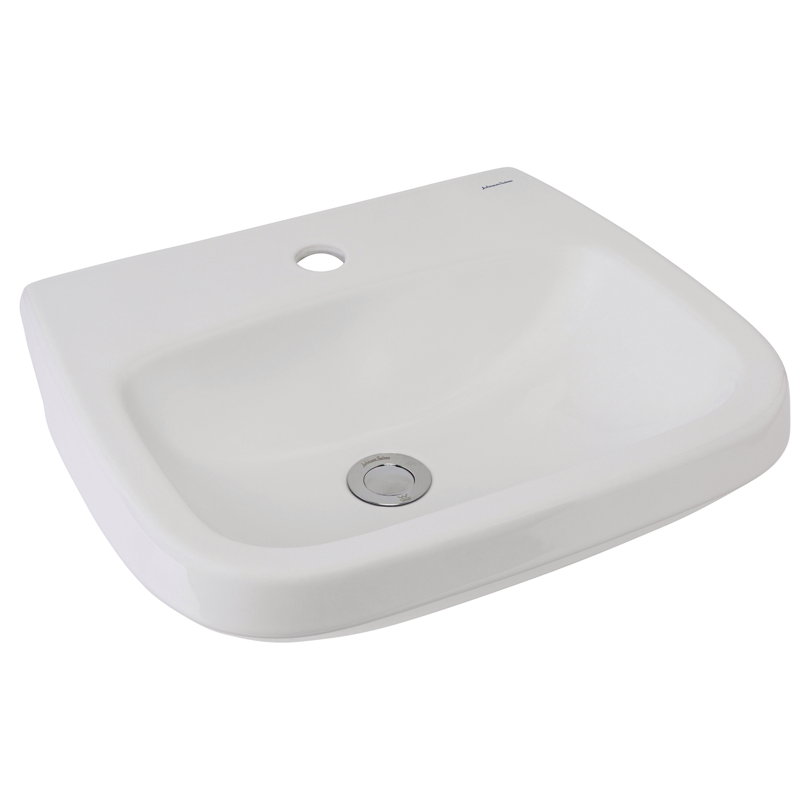 Johnson Suisse Life II Wall Basin 495 x 410mm - Chrome Pop-Up Waste