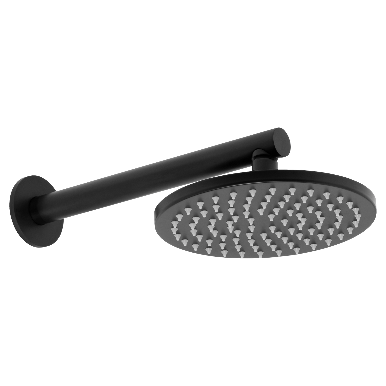 Johnson Suisse Venezia Overhead Rain Shower with 300mm Wall Arm - Matte Black
