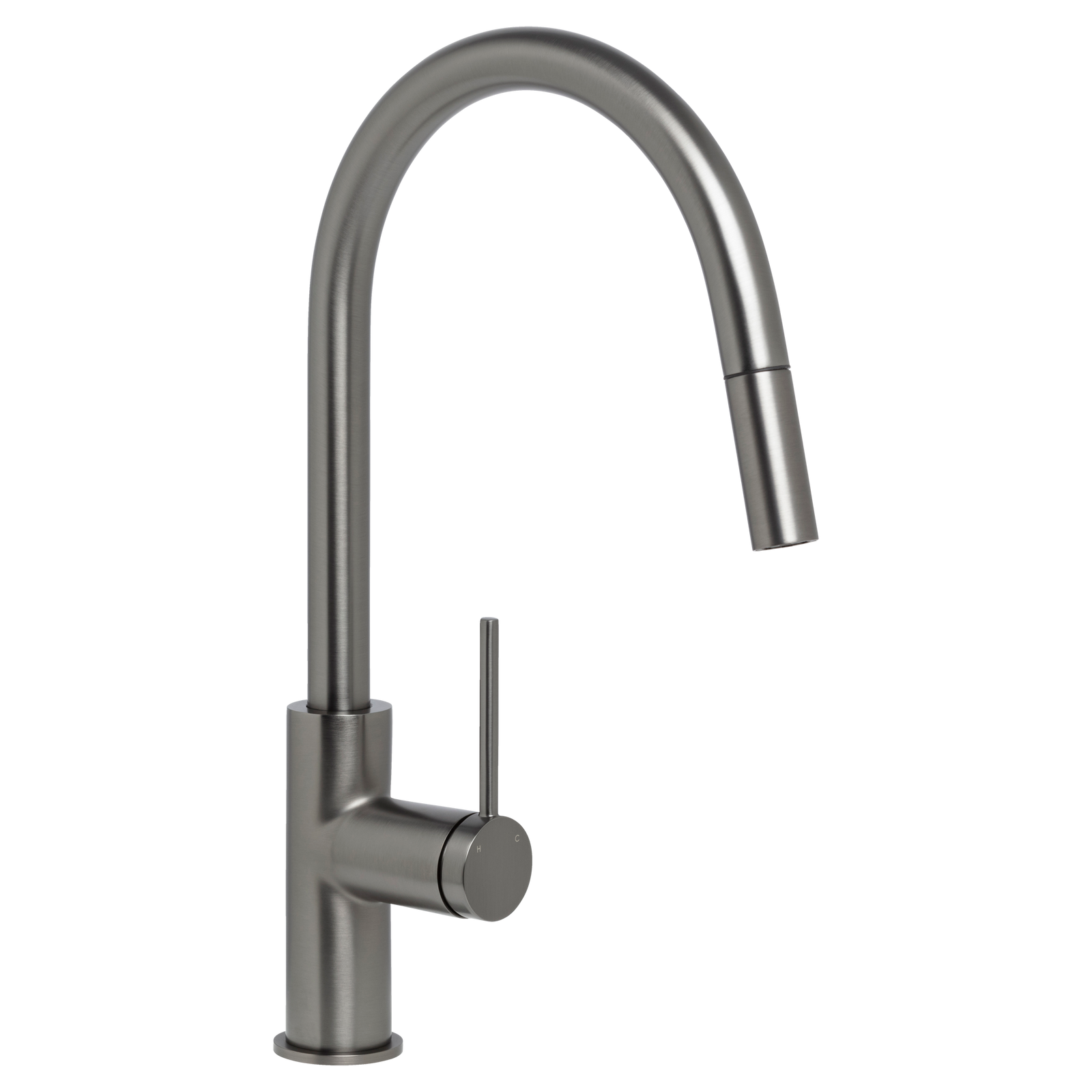 Johnson Suisse Venezia Gooseneck Pull Out Sink Mixer Lead Free - Gun Metal