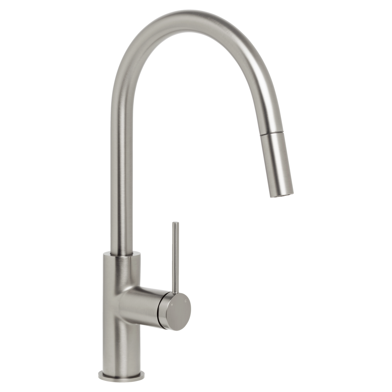 Johnson Suisse Venezia Gooseneck Pull Out Sink Mixer Lead Free - Brushed Nickel II