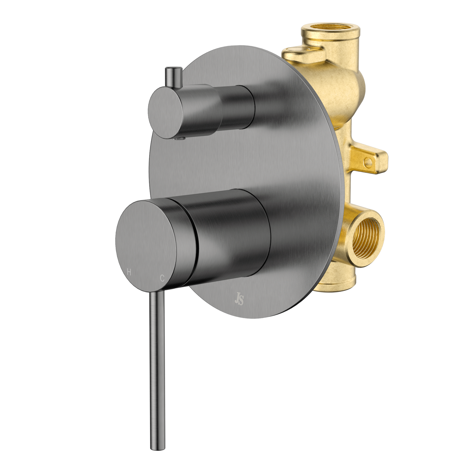 Johnson Suisse Venezia Shower Mixer with Diverter Kit - Gun Metal