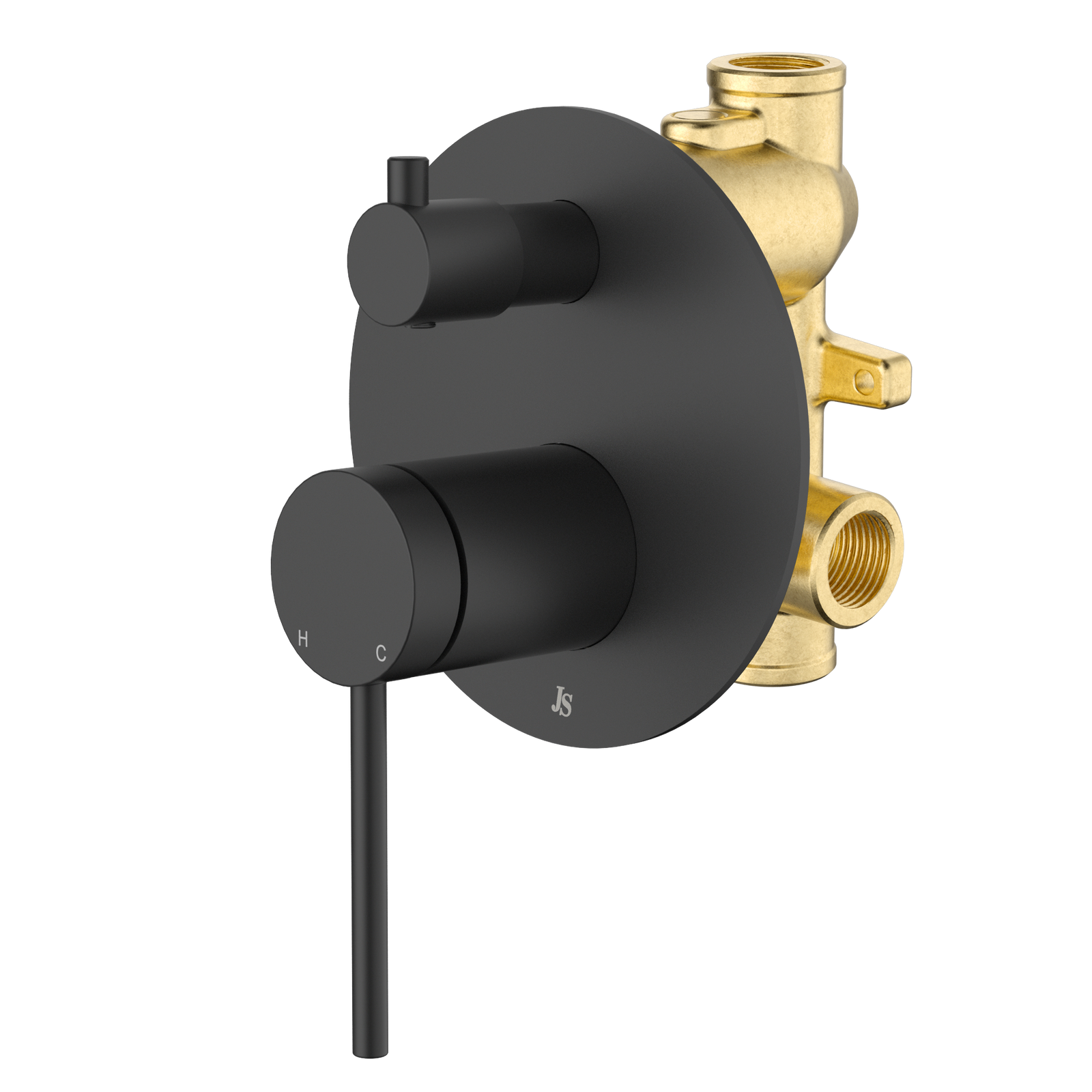 Johnson Suisse Venezia Shower Mixer with Diverter Kit - Matte Black