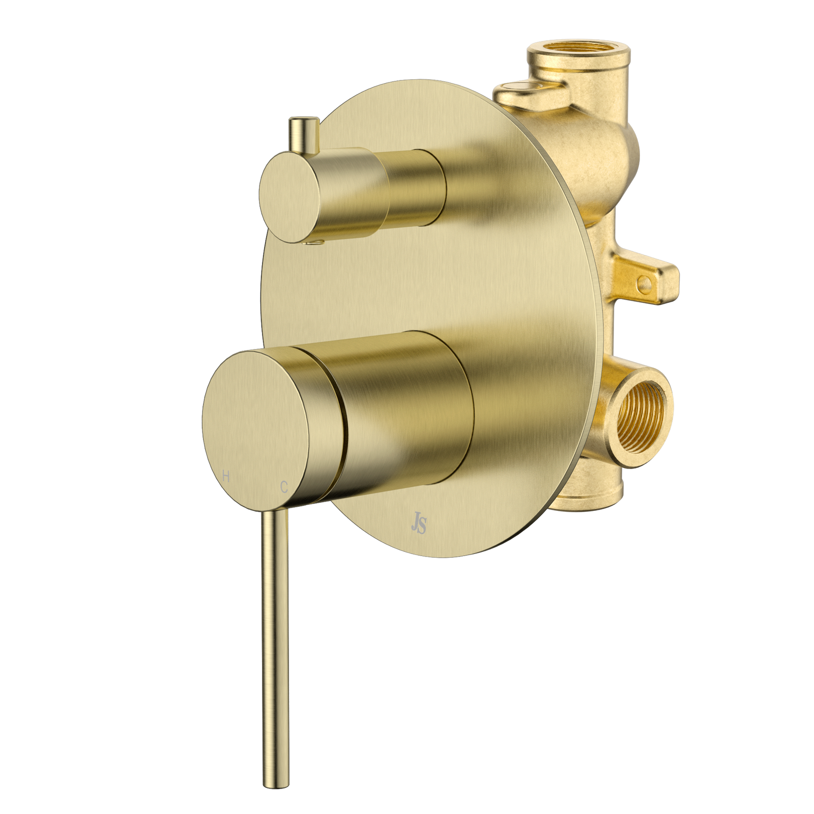 Johnson Suisse Venezia Shower Mixer with Diverter Kit - Brushed Brass