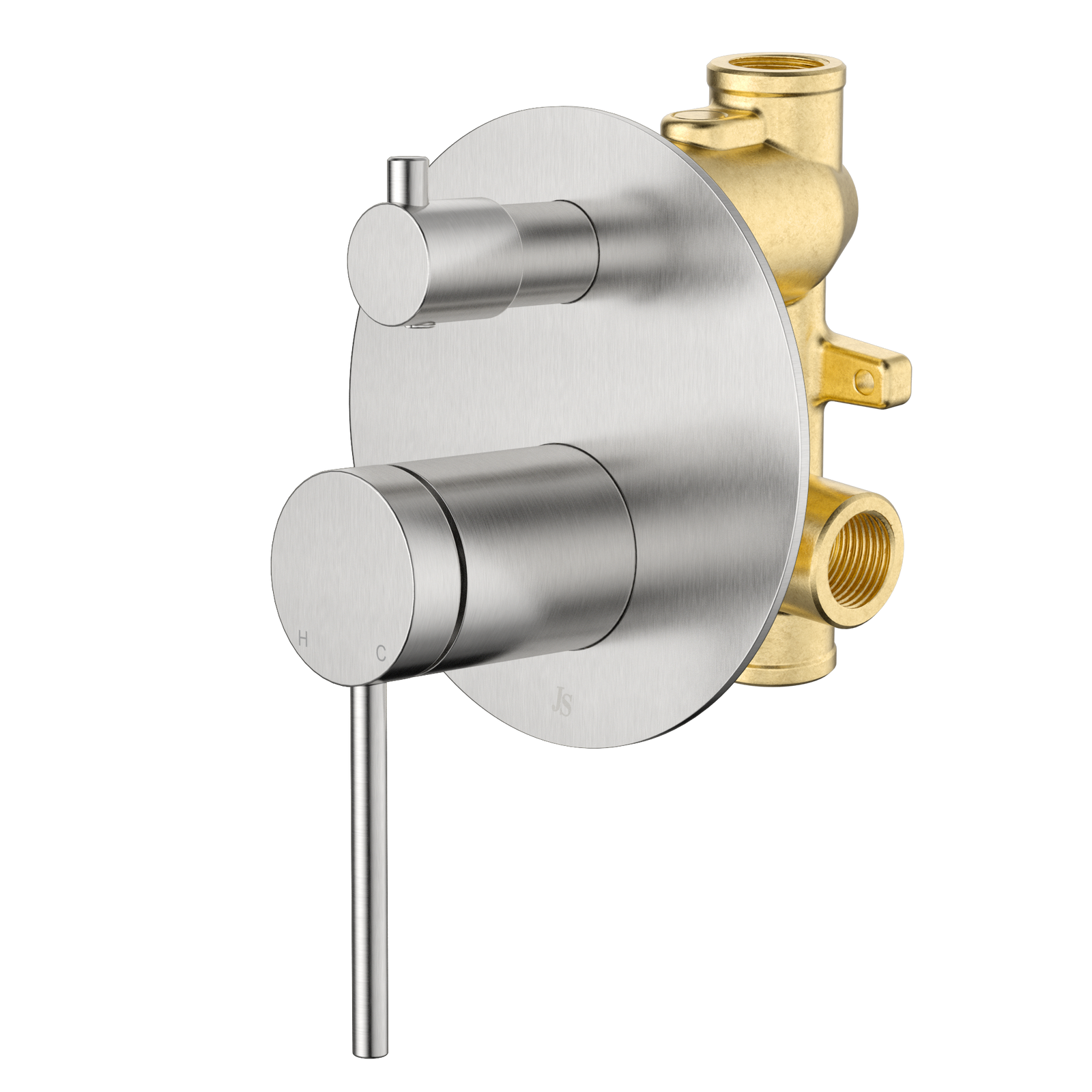 Johnson Suisse Venezia Shower Mixer with Diverter Kit - Brushed Nickel II