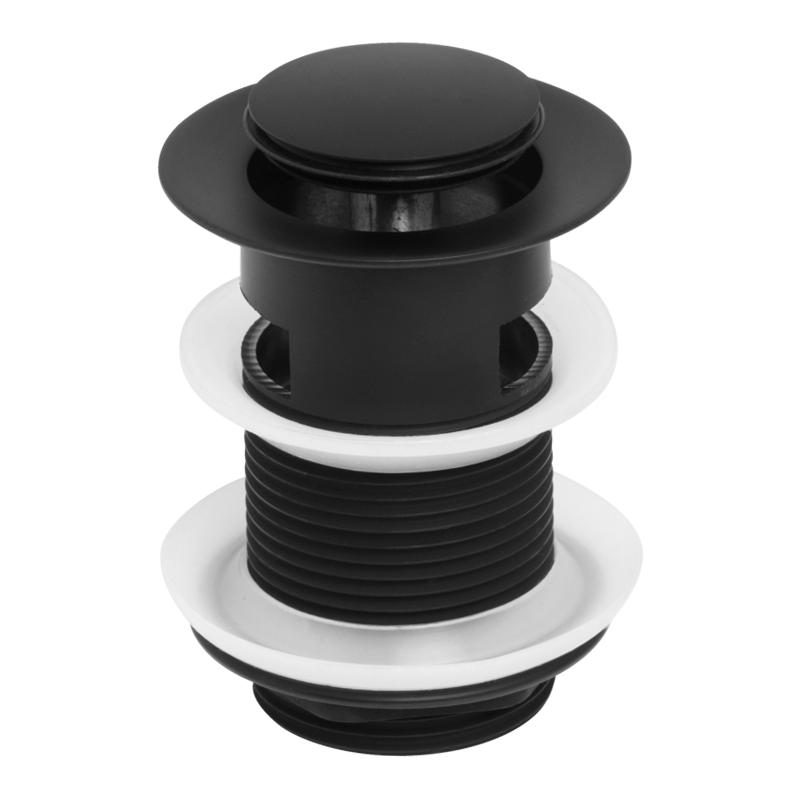 Johnson Suisse Pop-Up Plug & Waste 32mm with Overflow - Matte Black
