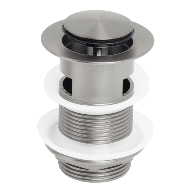 Johnson Suisse Pop-Up Plug & Waste 32mm with Overflow - Brushed Nickel II