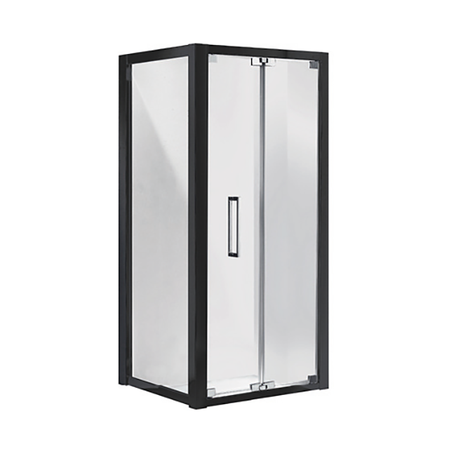 Johnson Suisse Corsica Bi-Fold Shower Screen Door Set - 1000 mm Right Hand Door Set / Matte Black