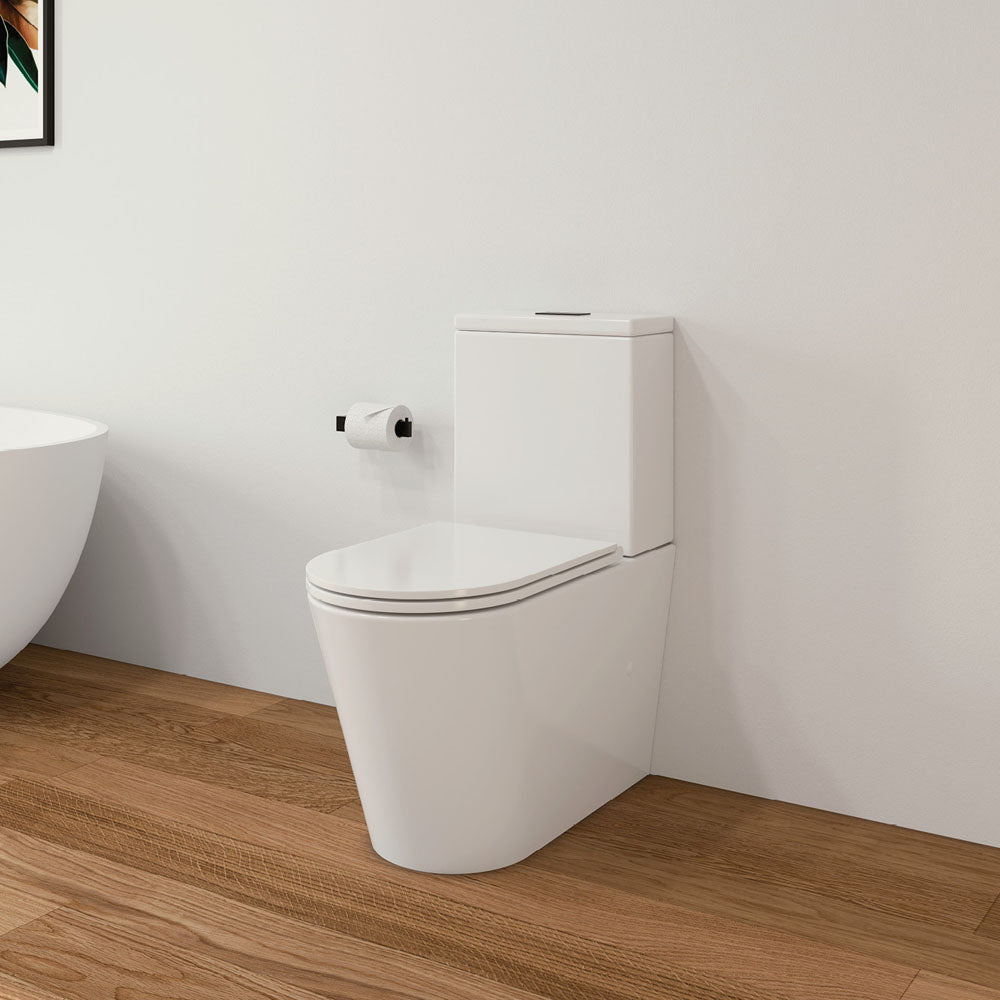 Fienza Isabella Back-to-Wall Toilet Suite, Gloss White with Slim Seat